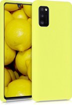 kwmobile telefoonhoesje voor Samsung Galaxy A41 - Hoesje met siliconen coating - Smartphone case in mat geel