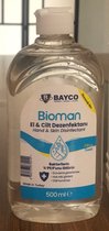 Bioman 12x 500 ml desinfectiegel - 12x500 ml ontsmettingsgel voor oppervlakken - snelle materialen reiniger - effectief tegen virus - zuinig in gebruik