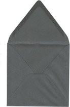 Luxe Vierkante enveloppen - 50 stuks - Antraciet/Glitter - 14x14 - 120grams