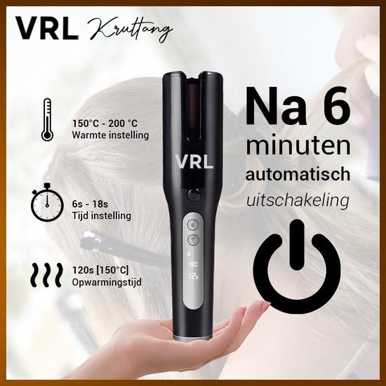 VRL Automatische Krultang - Hair Curler - Haarkruller - Draadloos - Instelbare temperatuur - USB-oplaadbaar - VRL