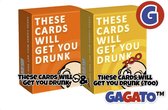These Cards Will Get You Drunk & These Cards Will Get You Drunk Too - Set van 2 stuks - Drankspel - Kaartspel - Set Kaarten
