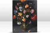 Fleurs dans un vase - Laqueprint sur bois -19,5 x 30 cm - Peinture - Cadeau unique et original