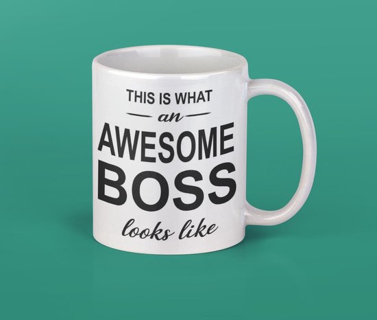 Tasse Humour "This Is What An Awesome Boss Looks Like" - Voyage Avec Poignée - Beige - Neuf - Cadeau Bureau