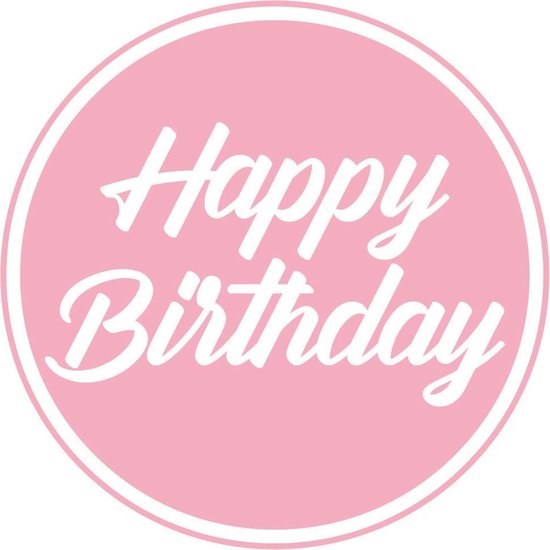 10x stuks bierviltjes/onderzetters Happy Birthday lichtroze 10 cm - Verjaardag versieringen roze