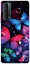 Voor Huawei P Smart 2021 schokbestendig geverfd transparant TPU beschermhoes (bellenvlinders)