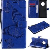 Voor Huawei Enjoy 20 Plus 5G 3D Vlinders Embossing Patroon Horizontale Flip Leren Case met Houder & Kaartsleuf & Portemonnee (Blauw)