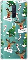 Voor OnePlus 8 Christmas Series transparante TPU beschermhoes (Cane Deer)