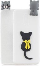 Voor OnePlus 7 3D Cartoon Pattern Shockproof TPU beschermhoes (Little Black Cat)