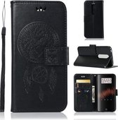 Windgong Uil Embossing Patroon Horizontaal Leren Flip Hoesje met Houder & Kaartsleuven & Portemonnee Voor OnePlus 7 (Zwart)