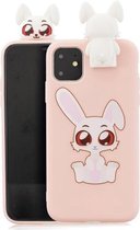 Voor iPhone 11 Cartoon schokbestendige TPU-beschermhoes met houder (konijn)