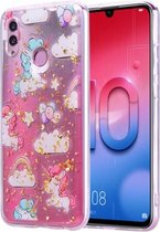 Cartoon patroon goudfolie stijl dropping lijm TPU zachte beschermhoes voor Huawei Honor 10 Lite (pony)