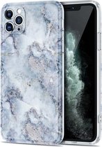 TPU glanzend marmerpatroon IMD-beschermhoes voor iPhone 11 Pro Max (aardachtig grijs)