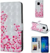 Horizontale lederen flip-hoes met Sakura-patroon voor Huawei Mate 20 Pro, met houder en kaartsleuven en fotolijst en portemonnee