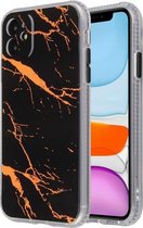 Coloured Glaze Marble TPU + PC beschermhoes voor iPhone 11 (zwart)