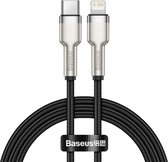 Baseus CATLJK-A01 Cafule-serie 20W Type-C / USB-C naar 8-pins PD metalen oplaadgegevenskabel, lengte: 1m (zwart)