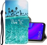 Voor Huawei Mate 30 Lite 3D Gekleurde Tekening Horizontale Flip PU Lederen Case met Houder & Kaartsleuven & Portemonnee (Kokospalm)