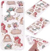 Cartoon patroon goudfolie stijl Dropping Glue TPU zachte beschermhoes voor Huawei P20 Lite (2019) (pony)