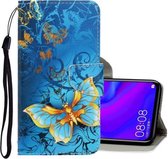 Voor Huawei Mate 30 Lite 3D Gekleurde Tekening Horizontale Flip PU Lederen Case met Houder & Kaartsleuven & Portemonnee (Jade Vlinder)