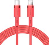 JOYROOM S-1224N9 20W 2,4 A USB-C / Type-C naar 8-pins vloeibare siliconen datakabel, kabellengte: 1,2 m (rood)