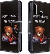 Voor Galaxy A70e Gekleurd tekeningpatroon Horizontaal leren flip-hoesje met houder & kaartsleuven en portemonnee (beer)