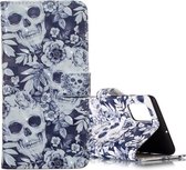 Voor Galaxy A51 3D Patroon Magnetische Zuig Horizontale Flip Leren Case met Houder & Kaartsleuven & Portemonnee & Fotohouder (Schedelbloem)