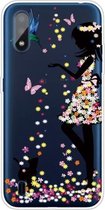 Voor Galaxy A01 schokbestendig geverfd transparant TPU beschermhoes (meisje)