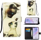 Voor Huawei nova 7 Pro 5G Schilderen Horizontale Flip Leren Case met Houder & Kaartsleuf & Portemonnee & Lanyard (Cat Stare)