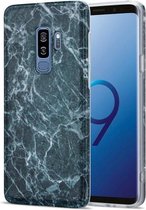 Voor Samsung Galaxy S9 + TPU glanzend marmerpatroon IMD beschermhoes (donkergrijs)