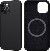 NILLKIN Flex Pure Pro Series siliconen Magsafe-hoesje voor iPhone 12/12 Pro (zwart)