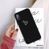 Voor Galaxy M10 Three Dots Love-heart Pattern Colorful Frosted TPU telefoon beschermhoes (zwart)