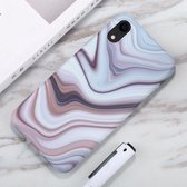 Voor iPhone XR aquarel marmerpatroon IMD TPU mobiele telefoonhoes (wit)