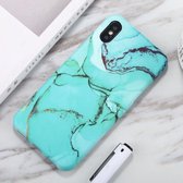 Voor iPhone X / XS aquarel marmerpatroon IMD TPU mobiele telefoonhoes (groen)