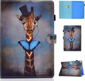 Voor iPad Pro 10.5 2019 Horizontaal TPU Geschilderd Flat Feather Case Anti-slip strip met Slaapfunctie & Pen Cover & Card Slot & Holder (Deer)