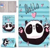 Voor 10 inch Universele Tablet PC Gekleurde Tekening Patroon Horizontale Flip PU Lederen Case met Houder & Kaartsleuf (liefde Panda)