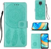 Voor Xiaomi Redmi Note 9 Pro Max Dream Catcher Afdrukken Horizontale Flip Leren Case met Houder & Kaartsleuven & Portemonnee & Lanyard (Groen)