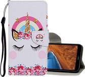 Voor Xiaomi Redmi Note 7 Gekleurde Tekening Patroon Horizontale Flip Leren Case met Houder & Kaartsleuven & Portemonnee (Kroon Eenhoorn)