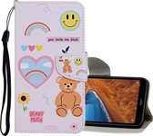 Voor Xiaomi Redmi Note 7 Gekleurde Tekening Patroon Horizontale Flip Leren Case met Houder & Kaartsleuven & Portemonnee (Smiley Beer)