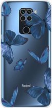 Voor Xiaomi Redmi 10X 4G / Redmi Note 9 schokbestendig geverfd TPU beschermhoes (blauwe vlinder)