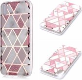 Voor Geschikt voor Xiaomi Redmi 7A Plating Marble Pattern Soft TPU beschermhoes (roze)