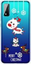 Voor Huawei P Smart 2020 Christmas Series Transparante TPU beschermhoes (Trojan Bear Deer)