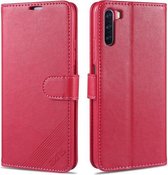 Voor Huawei Maimang 9 AZNS Schapenvacht Textuur Horizontale Flip Leren Case met Houder & Kaartsleuven & Portemonnee (Rood)