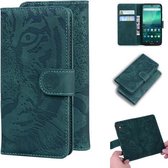 Voor Nokia 1.3 Tiger Embossing Pattern Horizontale Flip Leather Case met houder & kaartsleuven & portemonnee (groen)