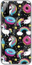 Voor Huawei Honor Play 4T Schokbestendig Geschilderd Transparant TPU Beschermhoes (Cake Horse)