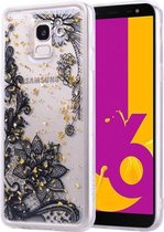 Cartoon patroon goudfolie stijl Dropping Glue TPU zachte beschermhoes voor Galaxy J6 (2018) (zwart kant)