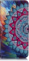 Olie Reliëf Gekleurd Tekening Patroon Horizontale Flip PU Leren Case met Houder & Kaartsleuven & Portemonnee & Fotolijst Voor Galaxy A70 (Half Zonnebloem)