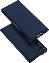 DUX DUCIS Skin Pro Series schokbestendige horizontale flip lederen tas met houder en kaartsleuven voor Galaxy Note 10 (donkerblauw)
