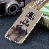 Dont Touch My Phone Dog Pattern Soft TPU Case voor Galaxy A8 + (2018)