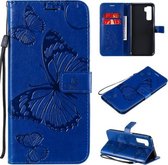 Voor Huawei Nova 7 SE / P40 Lite 5G 3D Vlinders Embossing Patroon Horizontale Flip Leren Case met Houder & Kaartsleuf & Portemonnee (Blauw)