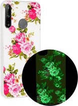 Voor Huawei P40 lite E Luminous TPU mobiele telefoon beschermhoes (Rose Flower)