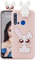 Voor Huawei P20 Lite 2019 Cartoon schokbestendig TPU beschermhoes met houder (konijn)